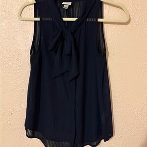 a new day Navy Sleeveless Tie-Neck Chiffon Camisole